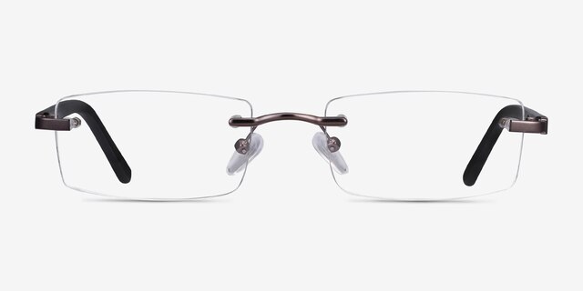 Whistle Gunmetal MetalEyeglass Frames from EyeBuyDirect, Front View