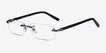 Whistle Gunmetal MetalEyeglass Frames from EyeBuyDirect, Angle View