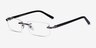 Whistle Gunmetal MetalEyeglass Frames from EyeBuyDirect, Angle View