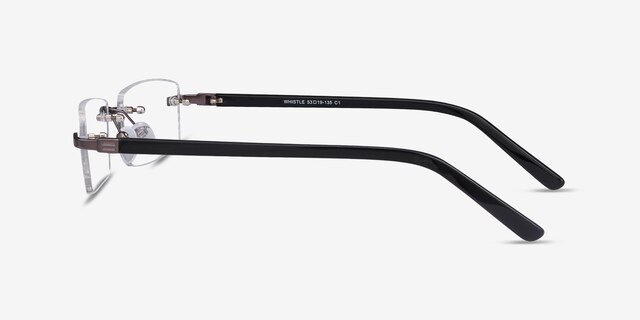 Whistle Gunmetal MetalEyeglass Frames from EyeBuyDirect, Side View