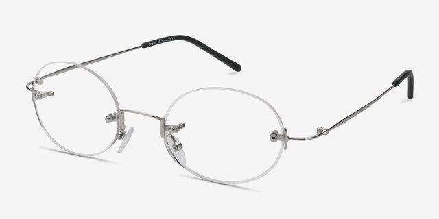 Charm Argenté MétalMontures de lunettes de vue d'EyeBuyDirect, Vue d'Angle