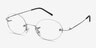 Charm Argenté MétalMontures de lunettes de vue d'EyeBuyDirect, Vue d'Angle