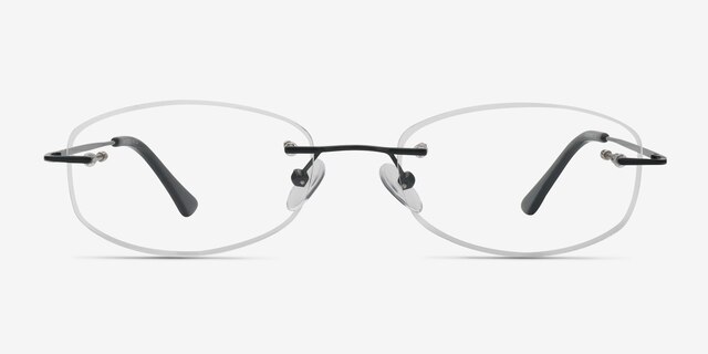 Duel Black MetalEyeglass Frames from EyeBuyDirect, Front View