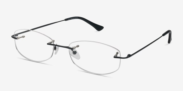 Duel Black MetalEyeglass Frames from EyeBuyDirect, Angle View