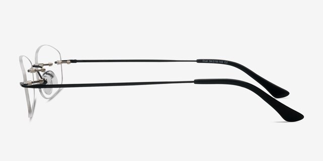 Duel Black MetalEyeglass Frames from EyeBuyDirect, Side View