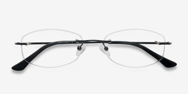 Duel Black MetalEyeglass Frames from EyeBuyDirect, Closed View