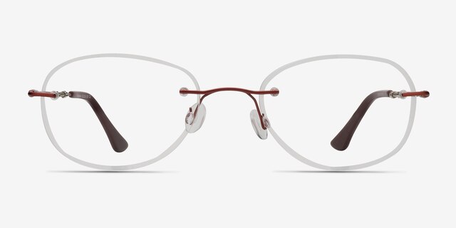 Fragment Burgundy MetalEyeglass Frames from EyeBuyDirect, Front View