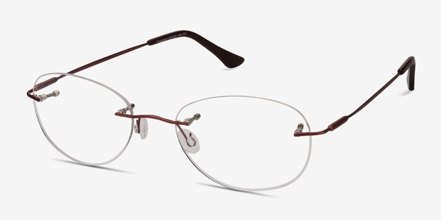 Fragment Burgundy MetalEyeglass Frames from EyeBuyDirect, Angle View