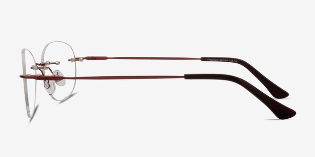 Fragment Burgundy MetalEyeglass Frames from EyeBuyDirect, Side View