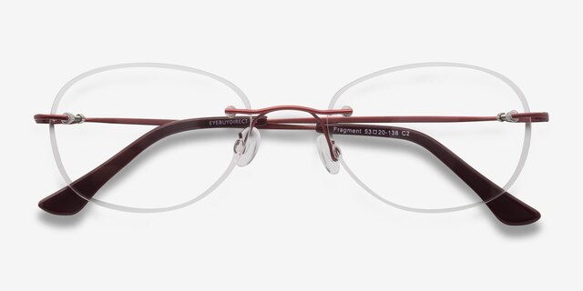 Fragment Burgundy MetalEyeglass Frames from EyeBuyDirect, Closed View