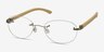 Fragment Silver Yellow MetalEyeglass Frames from EyeBuyDirect, Angle View