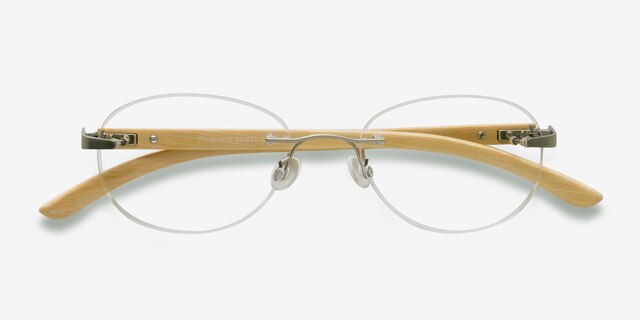 Fragment Silver Yellow MetalEyeglass Frames from EyeBuyDirect, Closed View