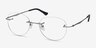 Fuse Silver MetalEyeglass Frames from EyeBuyDirect, Angle View