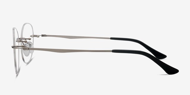 Fuse Silver MetalEyeglass Frames from EyeBuyDirect, Side View