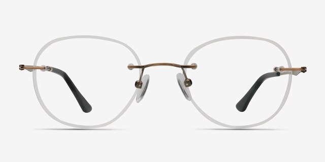 Fuse Bronze MetalEyeglass Frames from EyeBuyDirect, Front View