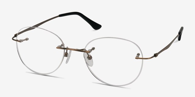 Fuse Bronze MetalEyeglass Frames from EyeBuyDirect, Angle View