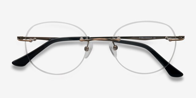 Fuse Bronze MetalEyeglass Frames from EyeBuyDirect, Closed View