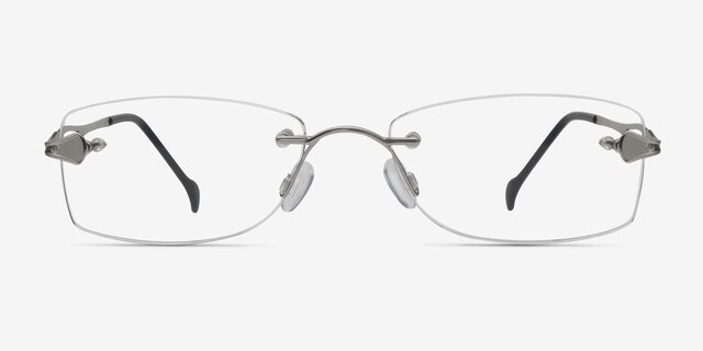 Rivet Silver MetalEyeglass Frames from EyeBuyDirect, Front View