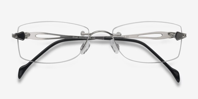 Rivet Silver MetalEyeglass Frames from EyeBuyDirect, Closed View