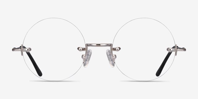 Palo Alto Silver MetalEyeglass Frames from EyeBuyDirect, Front View
