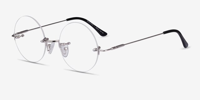 Palo Alto Silver MetalEyeglass Frames from EyeBuyDirect, Angle View