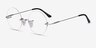 Palo Alto Silver MetalEyeglass Frames from EyeBuyDirect, Angle View