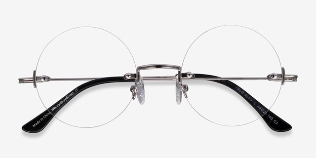 Palo Alto Silver MetalEyeglass Frames from EyeBuyDirect, Closed View