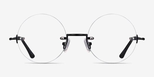 Palo Alto Black MetalEyeglass Frames from EyeBuyDirect, Front View