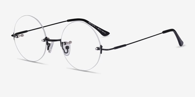 Palo Alto Black MetalEyeglass Frames from EyeBuyDirect, Angle View