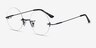 Palo Alto Black MetalEyeglass Frames from EyeBuyDirect, Angle View