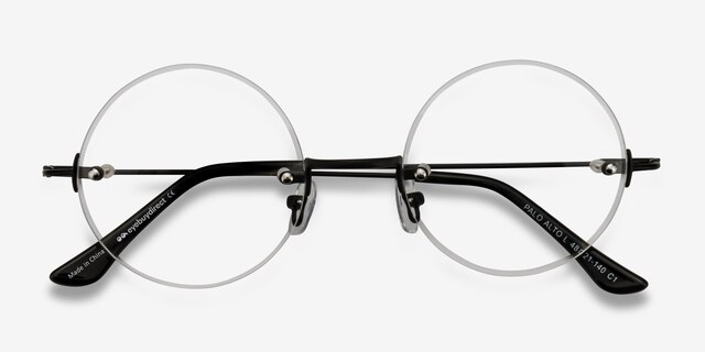 Palo Alto Black MetalEyeglass Frames from EyeBuyDirect, Closed View
