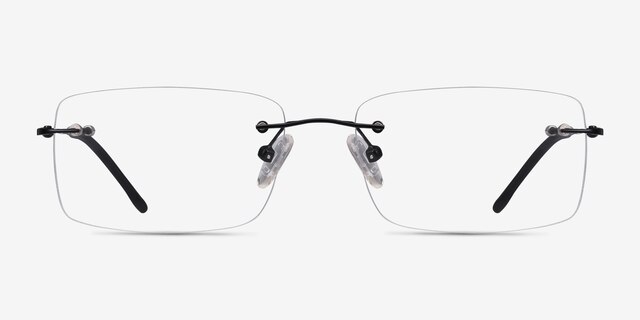 Woodrow Black MetalEyeglass Frames from EyeBuyDirect, Front View