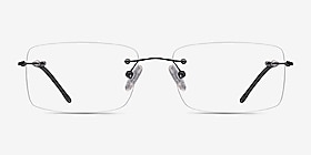 Woodrow Rectangle Black Rimless Eyeglasses | EyeBuyDirect