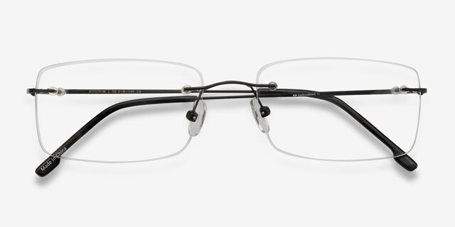 Woodrow Black MetalEyeglass Frames from EyeBuyDirect, Closed View