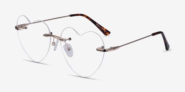 Amore Doré MétalMontures de lunettes de vue d'EyeBuyDirect, Vue d'Angle
