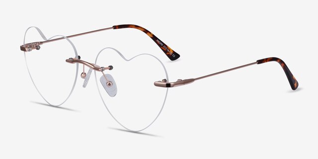 Amore Rose Gold MetalEyeglass Frames from EyeBuyDirect, Angle View