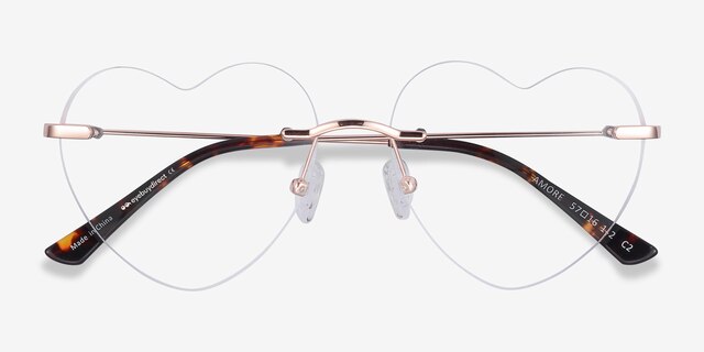 Amore Rose Gold MetalEyeglass Frames from EyeBuyDirect, Closed View