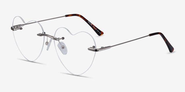 Amore Silver MetalEyeglass Frames from EyeBuyDirect, Angle View