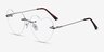 Amore Silver MetalEyeglass Frames from EyeBuyDirect, Angle View