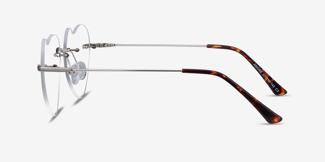 Amore Silver MetalEyeglass Frames from EyeBuyDirect, Side View