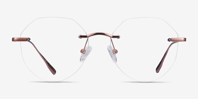 Sahar Rose Gold MetalEyeglass Frames from EyeBuyDirect, Front View