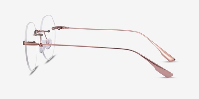Sahar Rose Gold MetalEyeglass Frames from EyeBuyDirect, Side View