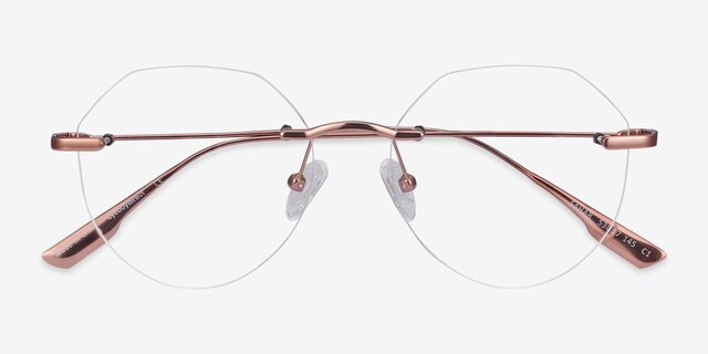 Sahar Rose Gold MetalEyeglass Frames from EyeBuyDirect, Closed View