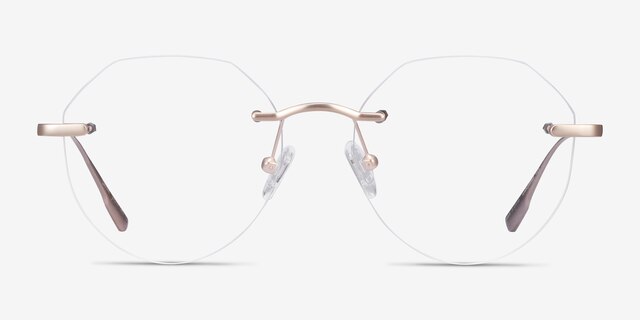 Sahar Gold MetalEyeglass Frames from EyeBuyDirect, Front View