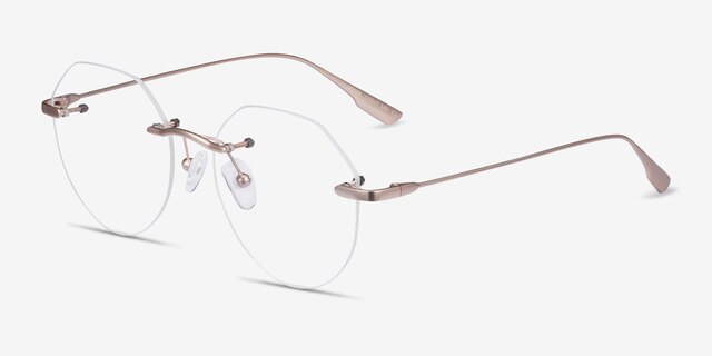 Sahar Gold MetalEyeglass Frames from EyeBuyDirect, Angle View