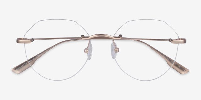 Sahar Gold MetalEyeglass Frames from EyeBuyDirect, Closed View