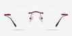 Sahar Red MetalEyeglass Frames from EyeBuyDirect, Front View