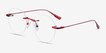 Sahar Red MetalEyeglass Frames from EyeBuyDirect, Angle View