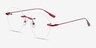 Sahar Red MetalEyeglass Frames from EyeBuyDirect, Angle View