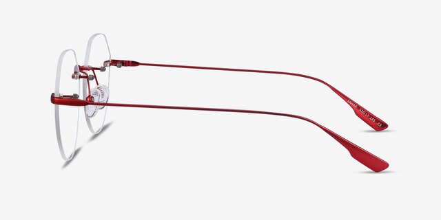 Sahar Red MetalEyeglass Frames from EyeBuyDirect, Side View